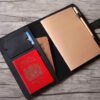 Personalized Black Leather Travel Journal Notebook