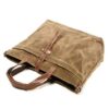 Mens Canvas Tote Leather Shoulder Bag - Image 2