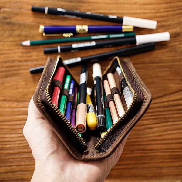 Leather Pen & Pencil Box Cases - Image 2