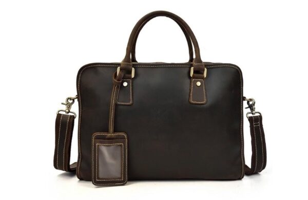 Dark Brown Mens Leather Stylish Laptop Bags