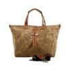 Mens Canvas Tote Leather Shoulder Bag - Image 3