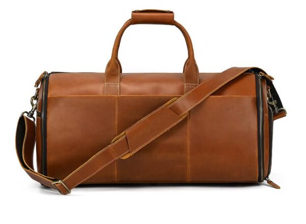 Brown Leather Duffle Bag Mens - Image 2