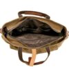 Mens Canvas Tote Leather Shoulder Bag - Image 4