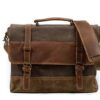 Canvas Leather Briefcase for Men Messenger - Image 4