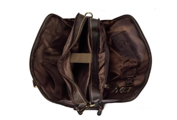 DARK BROWN MENS LEATHER STYLISH LAPTOP BAGS - Image 3