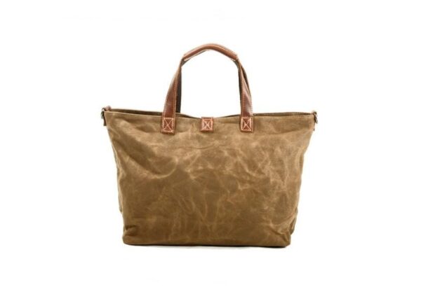 Canvas Handbag Leather Tote Bags - Image 4