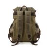 Army Green Womens Waxed Canvas Backpack Purse Bag - Image 4