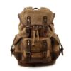 Army Green Womens Waxed Canvas Backpack Purse Bag - Image 6