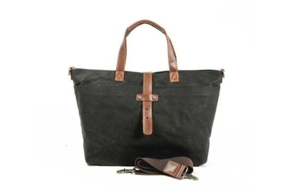 Mens Canvas Tote Leather Shoulder Bag