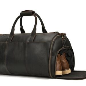 Brown Leather Duffle Bag Mens