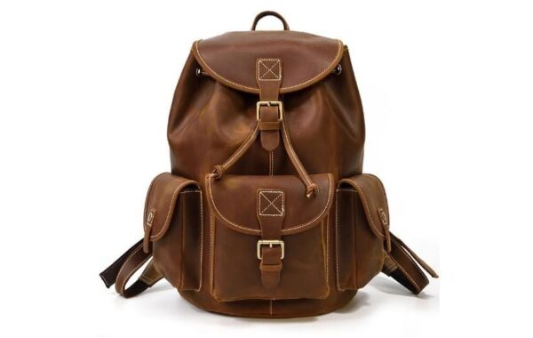 Brown Leather Large Backpack Purse for Women & Men