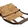 Canvas and Leather Messenger Bag Shoulder Handbag - Image 2