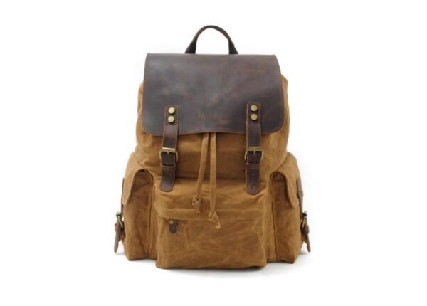 Canvas Leather Travel Backpack Rucksack Bags