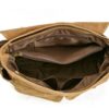 Canvas and Leather Messenger Bag Shoulder Handbag - Image 3