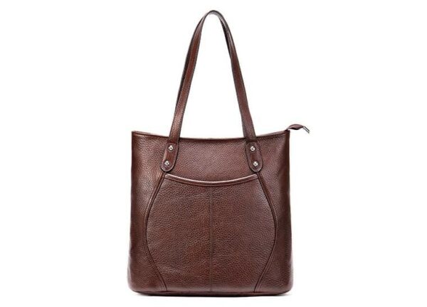 Designer Leather Tote Bag Shoulder Handbag - Brown or Black