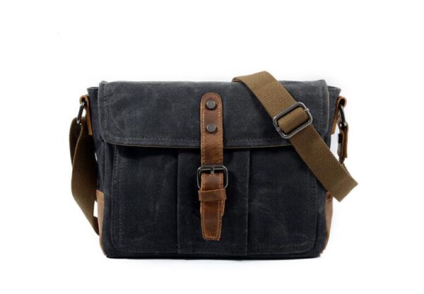 Womens Small Canvas Messenger Bag Grey, Brown, Green