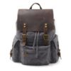 Canvas Leather Travel Backpack Rucksack Bags - Image 6