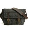Canvas and Leather Messenger Bag Shoulder Handbag - Image 5