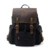 Canvas Leather Travel Backpack Rucksack Bags - Image 7
