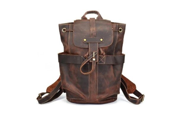 RUSTIC BROWN LEATHER CONVERTIBLE BACKPACK PURSE