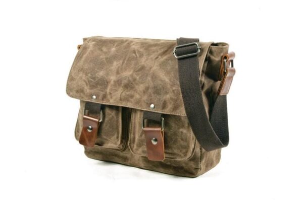 Mens Vintage Canvas Crossbody Messenger Bag Shoulder - Image 2