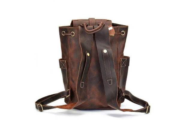 RUSTIC BROWN LEATHER CONVERTIBLE BACKPACK PURSE - Image 3