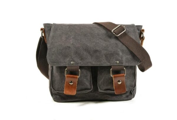 Mens Vintage Canvas Crossbody Messenger Bag Shoulder - Image 3