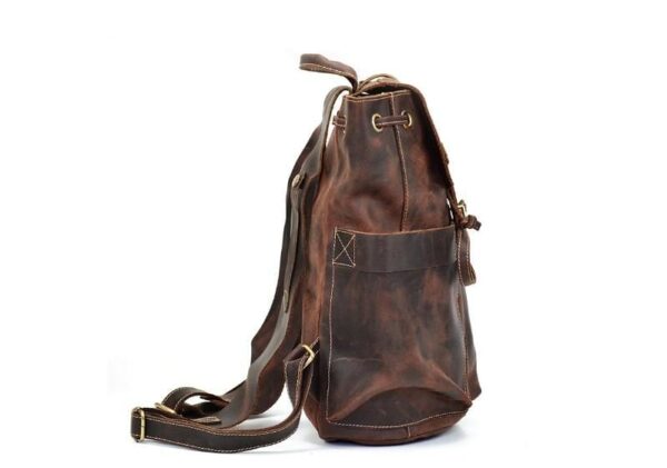 RUSTIC BROWN LEATHER CONVERTIBLE BACKPACK PURSE - Image 2