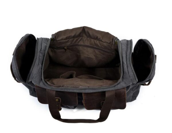 Mens & Womens Canvas Duffle Bags Grey Brown Green - Image 2