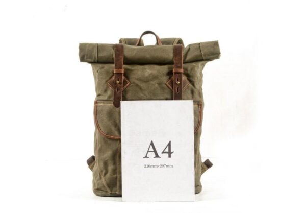 Canvas Leather Backpacks for School Student - Image 2