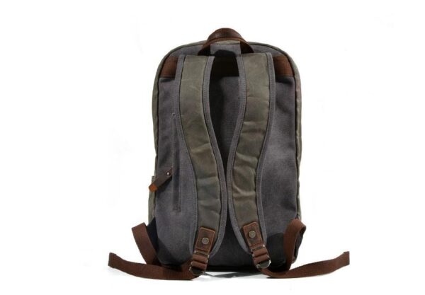 Womens Black Canvas Backpack Bags - Image 3