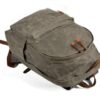 Womens Black Canvas Backpack Bags - Image 4