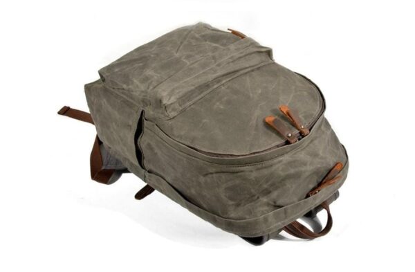 Womens Black Canvas Backpack Bags - Image 4