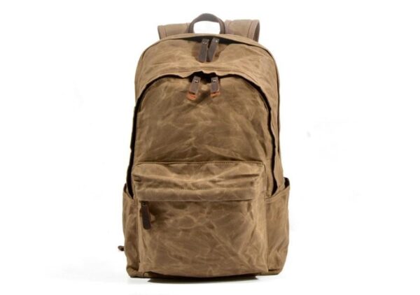 Womens Black Canvas Backpack Bags - Image 5