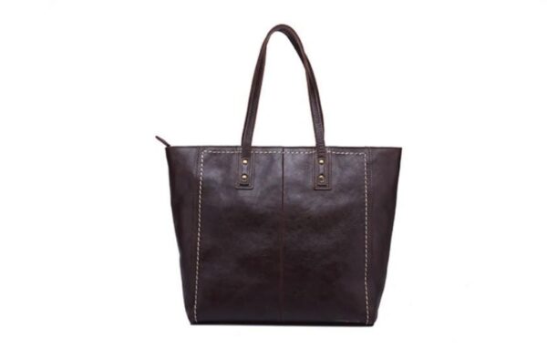 Large Leather Tote Bag Handcrafted Handbag - Image 2