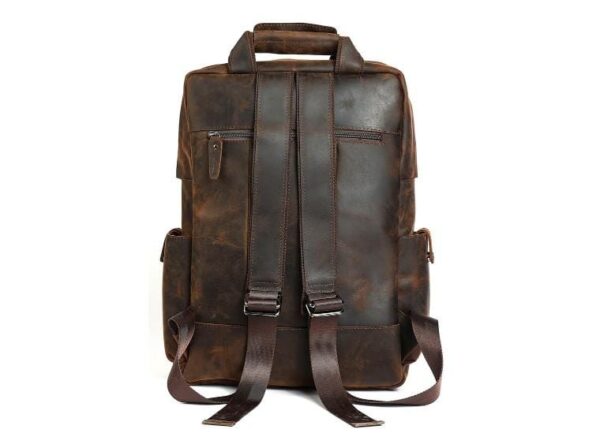 BROWN LEATHER LAPTOP BACKPACK PURSE - Image 3