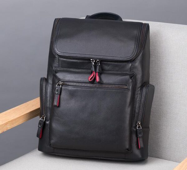 Large Black Leather Backpack Bag