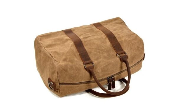 Womens Leather Waxed Canvas Travel Bag Mens Luggage Outdoor Duffel