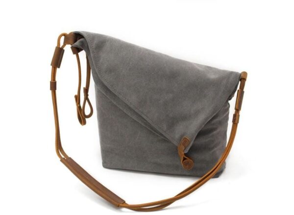 Large Canvas Messenger Bag Leather Shoulder Handbag