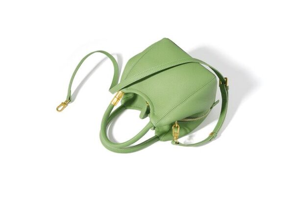 Green Small Women's Leather Tote Crossbody Handbag - Image 2