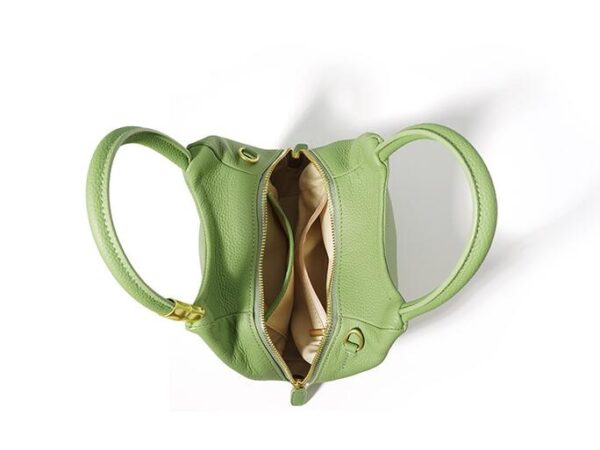 Green Small Women's Leather Tote Crossbody Handbag - Image 3