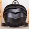 Unique Round Black Leather Backpack Bag - Image 3