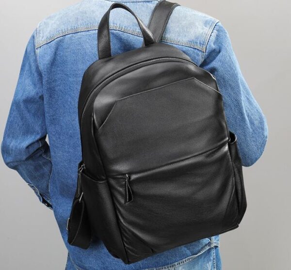 LUXURY COFFEE LEATHER BACKPACK BAG - Image 2