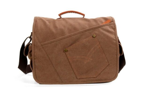 Mens Denim Canvas Messenger Bag Leather Handbags