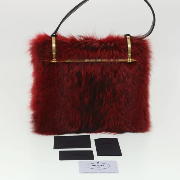 Fur Shoulder Bag () In Red - Image 2