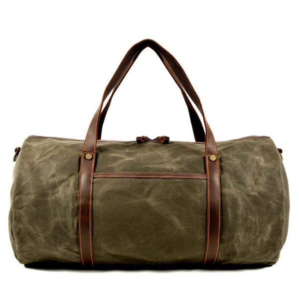 Canvas Duffle Bags Grey Brown Green And Black - Image 2