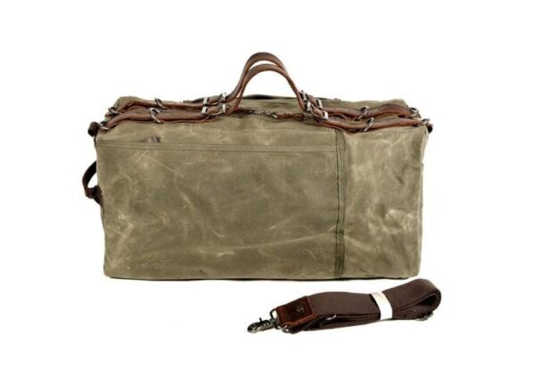 Men's & Women's Canvas Duffel Weekender Travel Bag with Leather Straps