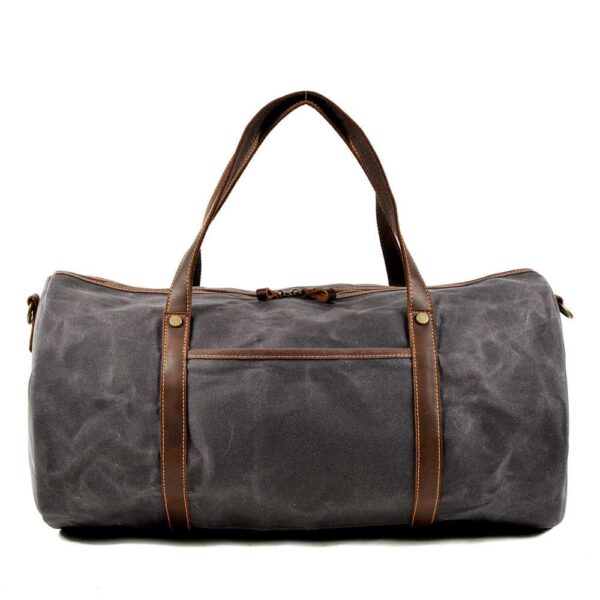 Canvas Duffle Bags Grey Brown Green And Black - Image 5