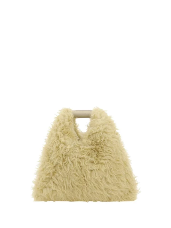 Japanese Faux Fur Tote Bag In Beige