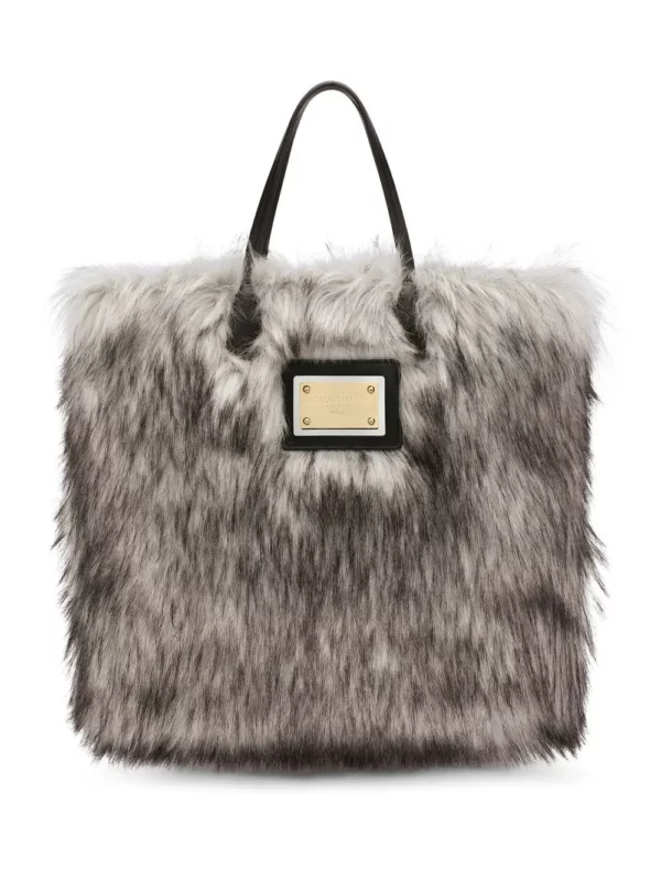 Faux-fur Leather Tote Bag In Multicolor